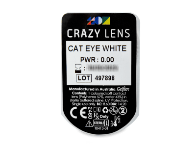 CRAZY LENS - Cat Eye White - Diarias sin graduación (2 Lentillas) - Previsualización del blister