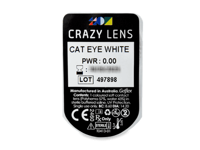 CRAZY LENS - Cat Eye White - Diarias sin graduación (2 Lentillas) - Previsualización del blister