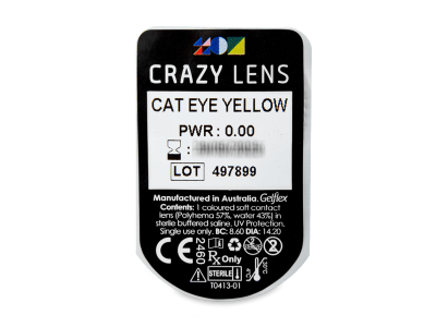 CRAZY LENS - Cat Eye Yellow - Diarias sin graduación (2 Lentillas) - Previsualización del blister