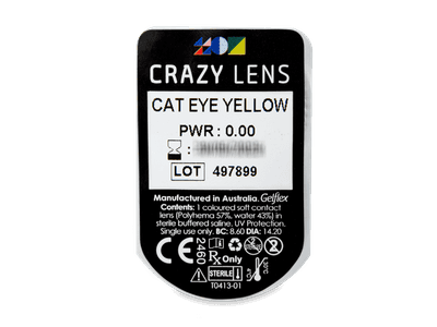 CRAZY LENS - Cat Eye Yellow - Diarias sin graduación (2 Lentillas) - Previsualización del blister