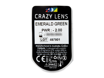 CRAZY LENS - Emerald Green - Diarias Graduadas (2 Lentillas) - Previsualización del blister