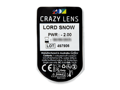 CRAZY LENS - Lord Snow - Diarias Graduadas (2 Lentillas) - Previsualización del blister