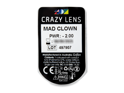 CRAZY LENS - Mad Clown - Diarias Graduadas (2 Lentillas) - Previsualización del blister