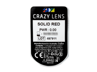 CRAZY LENS - Solid Red - Diarias sin graduación (2 Lentillas) - Previsualización del blister