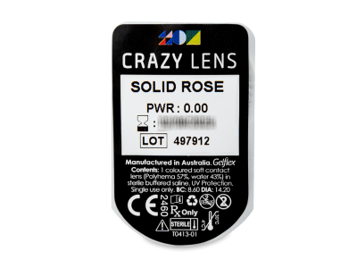 CRAZY LENS - Solid Rose - Diarias sin graduación (2 Lentillas) - Previsualización del blister