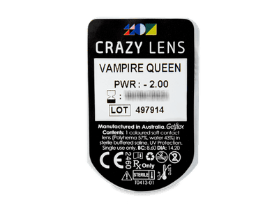 CRAZY LENS - Vampire Queen - Diarias Graduadas (2 Lentillas) - Previsualización del blister