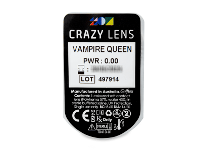 CRAZY LENS - Vampire Queen - Diarias sin graduación (2 Lentillas) - Previsualización del blister