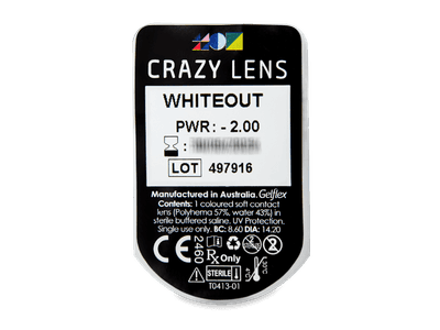 CRAZY LENS - WhiteOut - Diarias Graduadas (2 Lentillas) - Previsualización del blister