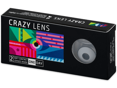 CRAZY LENS - White Black - Diarias Graduadas (2 Lentillas) - Lentillas de colores