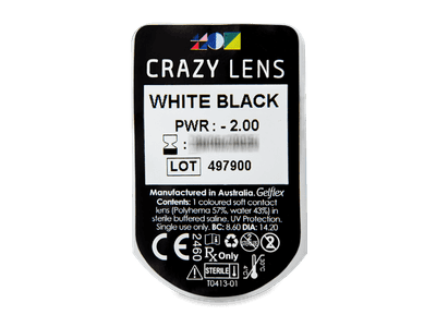 CRAZY LENS - White Black - Diarias Graduadas (2 Lentillas) - Previsualización del blister