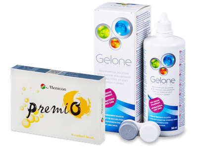 Menicon PremiO (6 lentillas) + Líquido de limpieza Gelone 360 ml