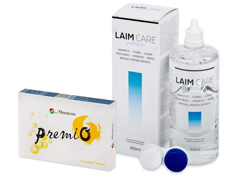Menicon PremiO (6 lentillas) + Líquido de limpieza Laim-Care 400 ml - Pack ahorro