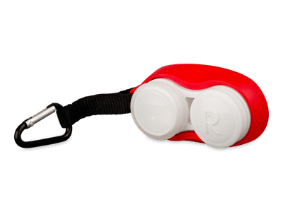 Estuche para lentillas rojo con clip  - Diseño antiguo