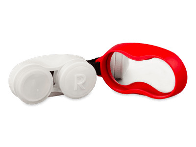Estuche para lentillas rojo con clip  - Diseño antiguo