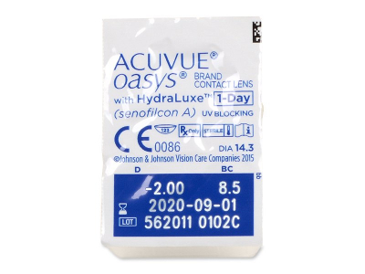 Acuvue Oasys 1-Day with Hydraluxe (30 lentillas) - Previsualización del blister