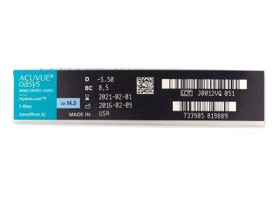 Acuvue Oasys 1-Day with Hydraluxe (90 lentillas) - Previsualización de atributos