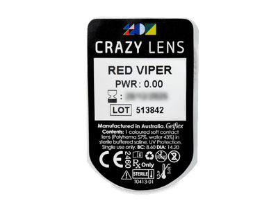 CRAZY LENS - Red Viper - Diarias sin graduación (2 Lentillas) - Previsualización del blister