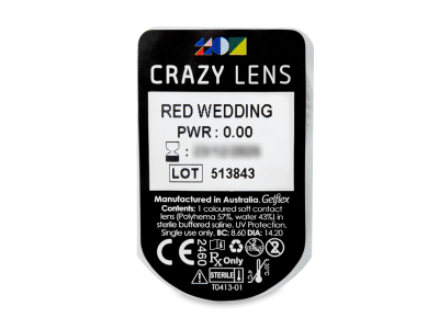 CRAZY LENS - Red Wedding - Diarias sin graduación (2 Lentillas) - Previsualización del blister