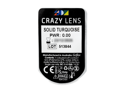 CRAZY LENS - Solid Turquoise - Diarias sin graduación (2 Lentillas) - Previsualización del blister