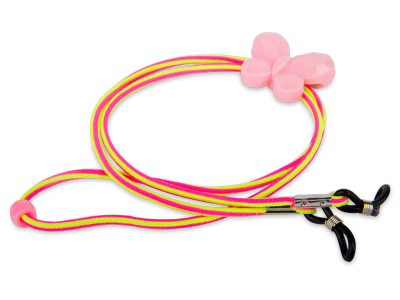 Cordón para gafas en amarillo y rosa  - mariposa 