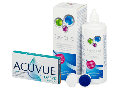 Acuvue Oasys Multifocal (6 Lentillas) + líquido Gelone 360 ml - Diseño antiguo