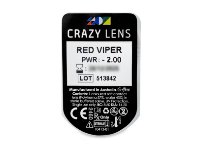 CRAZY LENS - Red Viper - Diarias Graduadas (2 Lentillas) - Previsualización del blister
