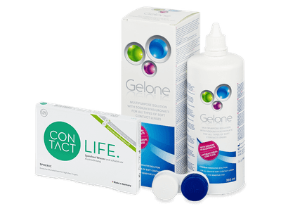 Contact Life spheric (6 Lentilas) + líquido Gelone 360 ml - Pack ahorro