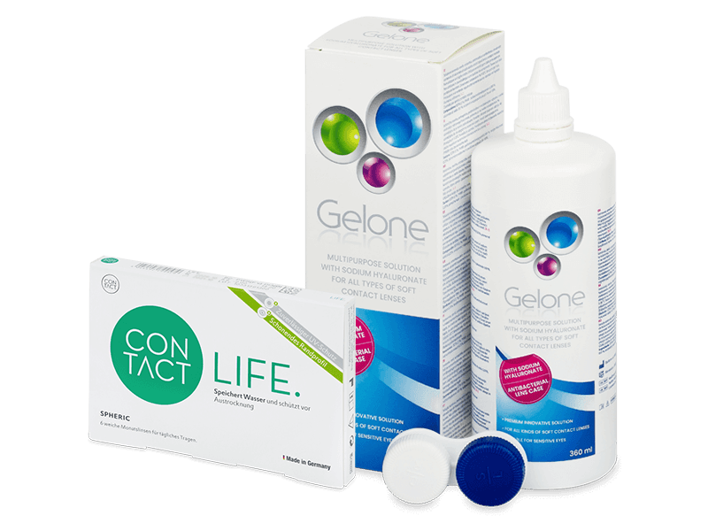 Contact Life spheric (6 Lentilas) + líquido Gelone 360 ml - Pack ahorro