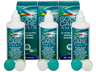 Líquido SoloCare Aqua 3 x 360 ml - Pack ahorro - solución triple