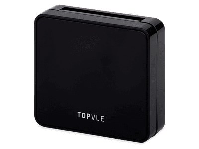 Estuche de lentillas con espejo TopVue - negro