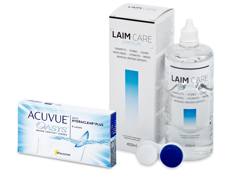 Acuvue Oasys (6 lentillas) + Líquido LAIM CARE 400 ml - Pack ahorro