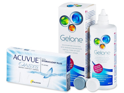 Acuvue Oasys (6 lentillas) + Líquido Gelone 360 ml