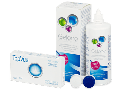 TopVue Monthly (6 Lentillas) + líquido Gelone 360 ml - Pack ahorro