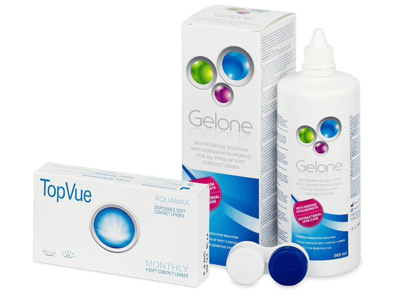 TopVue Monthly (6 Lentillas) + líquido Gelone 360 ml - Pack ahorro