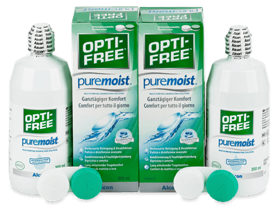 Líquido OPTI-FREE PureMoist 2 x 300 ml - Pack ahorro - solución doble