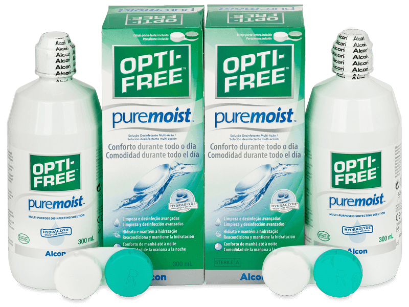 Líquido OPTI-FREE PureMoist 2 x 300 ml - Pack ahorro - solución doble