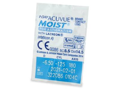 1 Day Acuvue Moist for Astigmatism (30 Lentillas) - Previsualización del blister