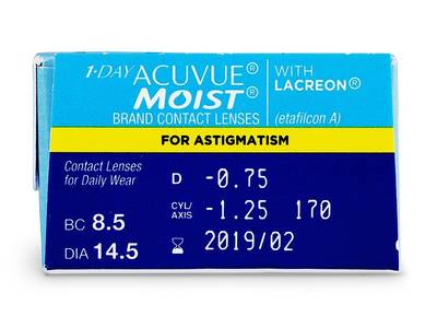 1 Day Acuvue Moist for Astigmatism (30 Lentillas) - Diseño antiguo