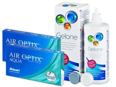 Air Optix Aqua (2x3 Lentillas) + Líquido Gelone 360ml