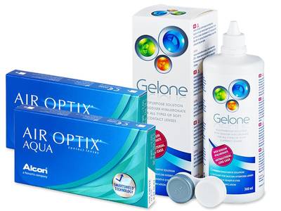 Air Optix Aqua (2x3 Lentillas) + Líquido Gelone 360ml