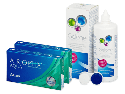 Air Optix Aqua (2x3 Lentillas) + líquido Gelone 360 ml