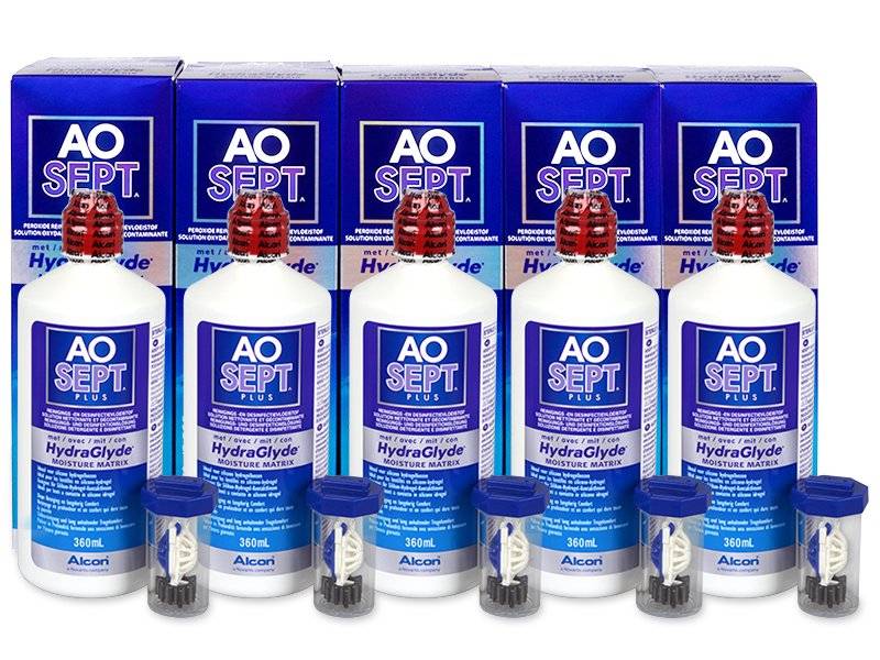 Líquido AO SEPT PLUS HydraGlyde 5 x 360 ml - Economy 5-pack - solution